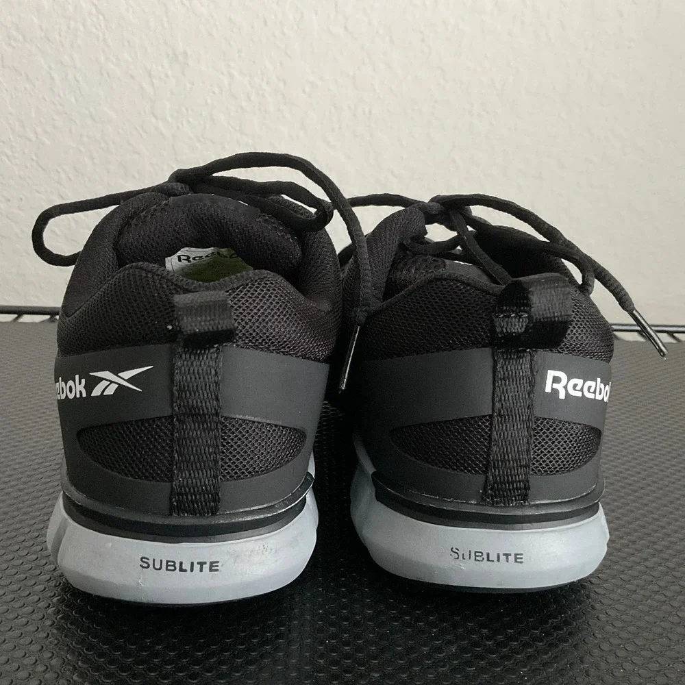 Reebok Work Sublite Cushion RB4041 Mens 6 Black Alloy Toe Safety Shoes EH